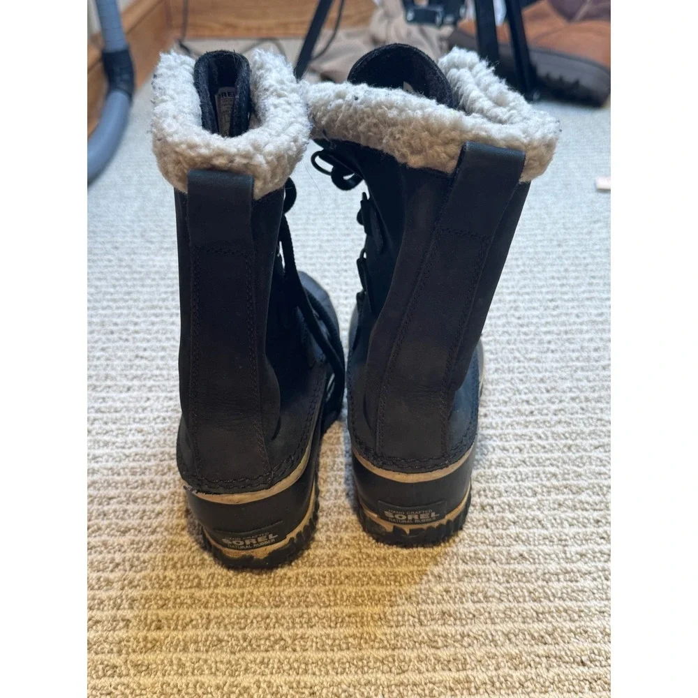 Sorel Women's Size 7 Black Waterproof Duck‎ Boots Faux Shearling Lined Winter